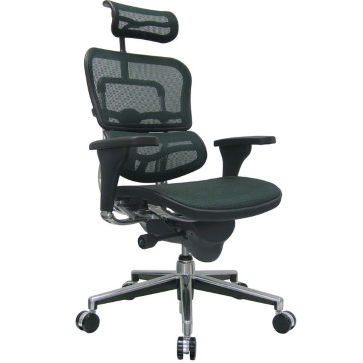 Black and Silver Adjustable Swivel Mesh Rolling Executive Office Chair