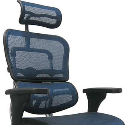 Black and Silver Adjustable Swivel Mesh Rolling Executive Office Chair