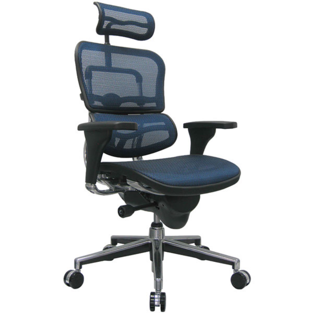 Black and Silver Adjustable Swivel Mesh Rolling Executive Office Chair