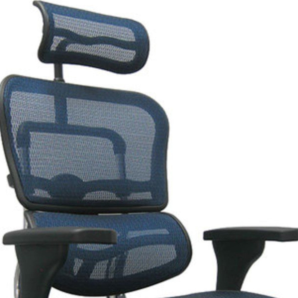 Black and Silver Adjustable Swivel Mesh Rolling Executive Office Chair