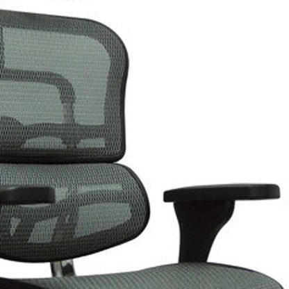 Black and Silver Adjustable Swivel Mesh Rolling Executive Office Chair