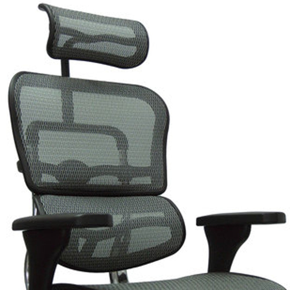 Black and Silver Adjustable Swivel Mesh Rolling Executive Office Chair