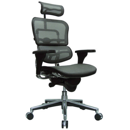 Black and Silver Adjustable Swivel Mesh Rolling Executive Office Chair