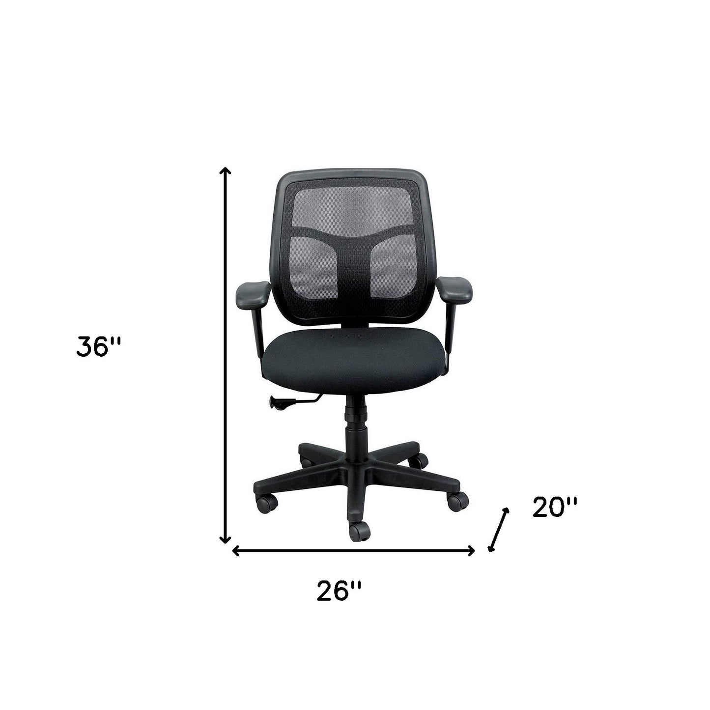 Black Adjustable Swivel Mesh Rolling Office Chair