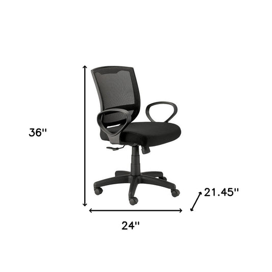 Black Adjustable Swivel Mesh Rolling Office Chair