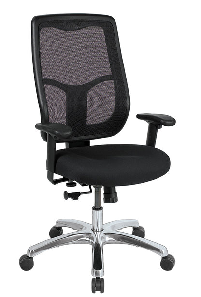 Black and Silver Adjustable Swivel Mesh Rolling Office Chair