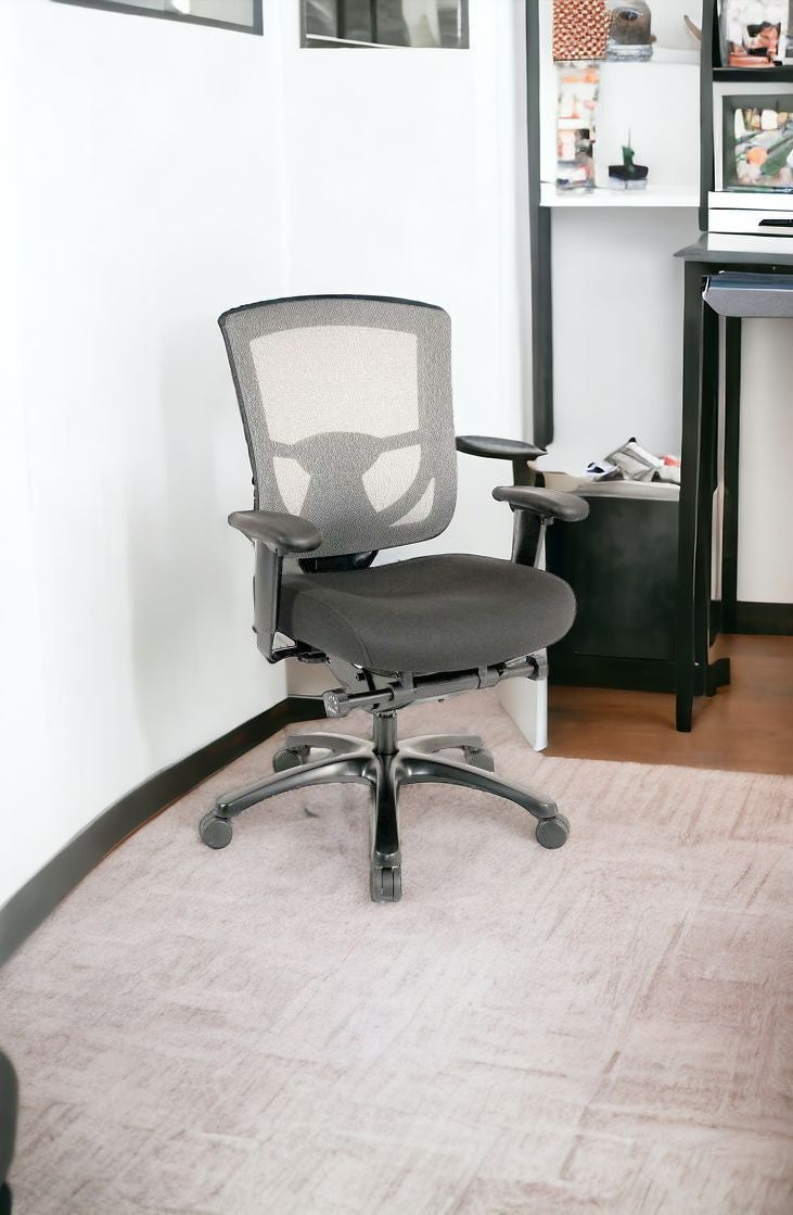 Slate Gray and Black Adjustable Swivel Mesh Rolling Office Chair