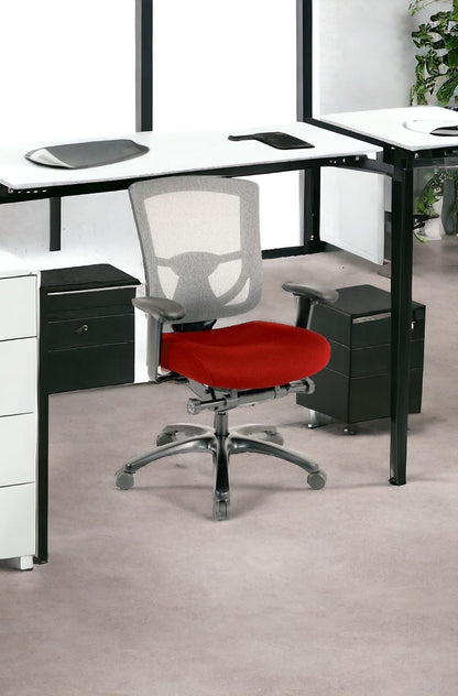 Slate Gray and Black Adjustable Swivel Mesh Rolling Office Chair