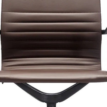 Black Adjustable Swivel Faux Leather Rolling Office Chair