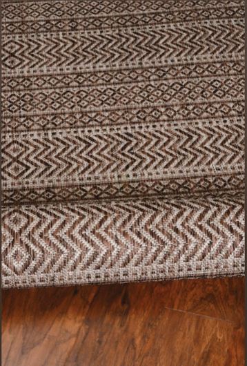 8' X 11' Mocha Geometric Patterns Indoor Area Rug