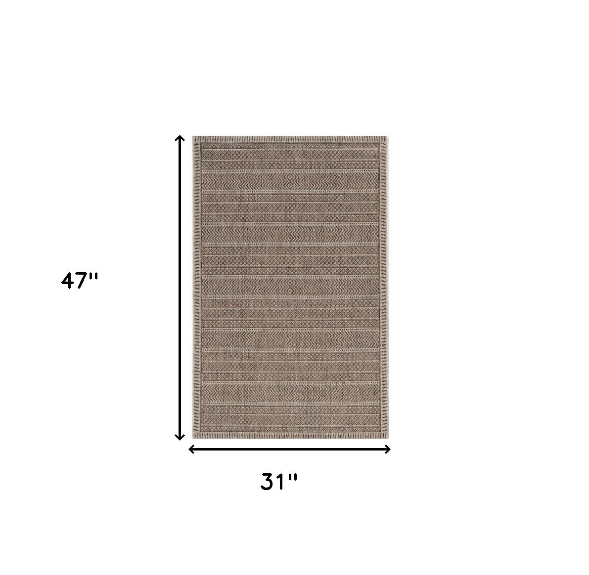 8' X 11' Mocha Geometric Patterns Indoor Area Rug