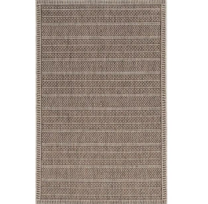 8' X 11' Mocha Geometric Patterns Indoor Area Rug