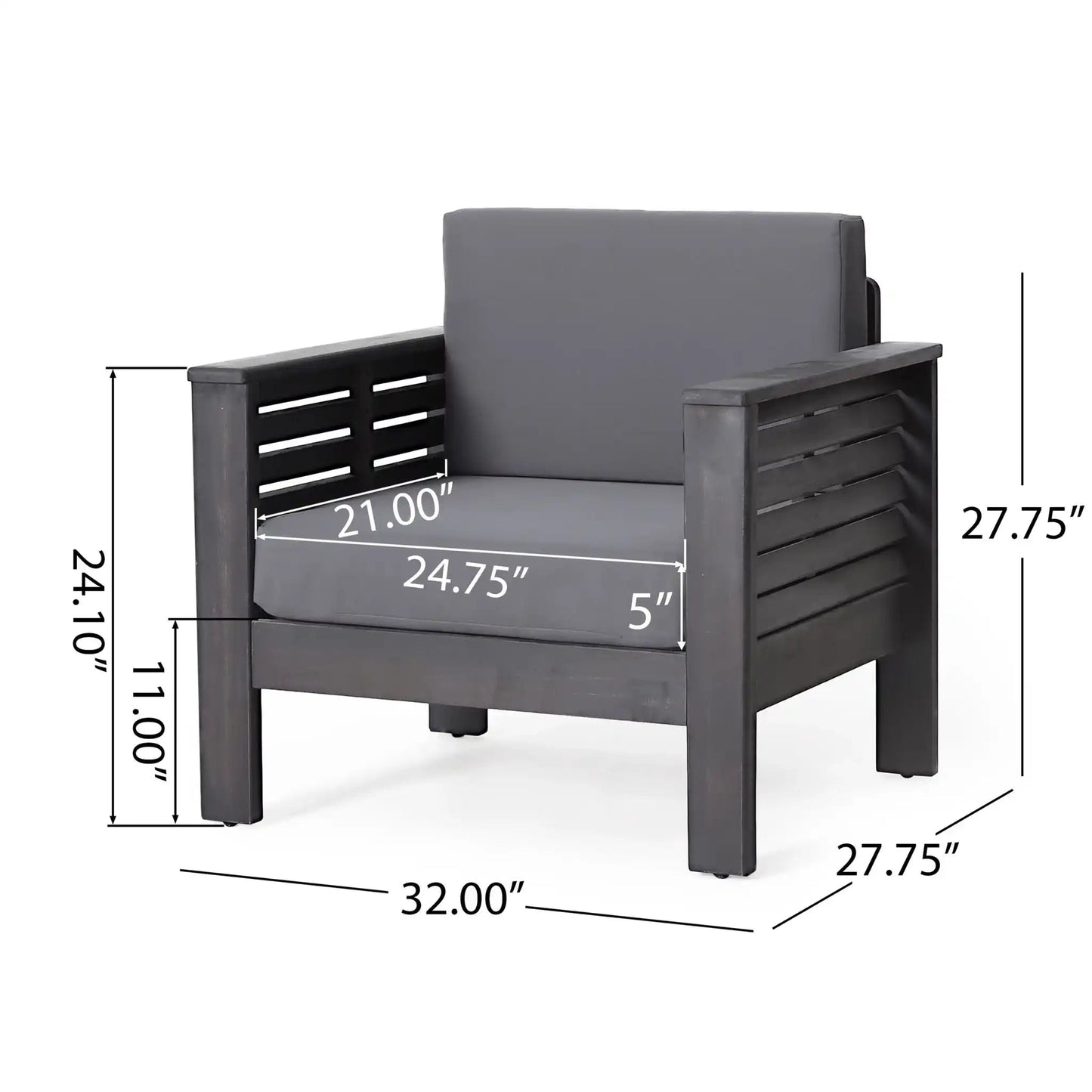 Slat Design Club Chairs With Cushions