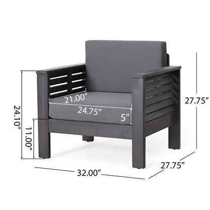 Slat Design Club Chairs With Cushions