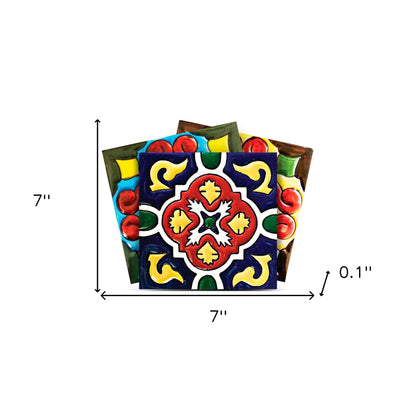 8" X 8" Festival Brights Mosaic Peel And Stick Removable Tiles