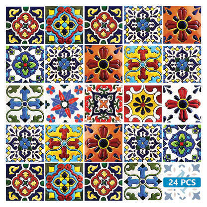 8" X 8" Festival Brights Mosaic Peel And Stick Removable Tiles