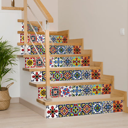 8" X 8" Festival Brights Mosaic Peel And Stick Removable Tiles