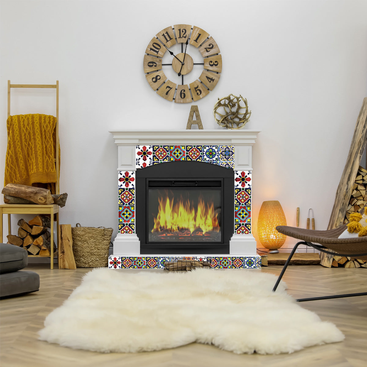 8" X 8" Festival Brights Mosaic Peel And Stick Removable Tiles