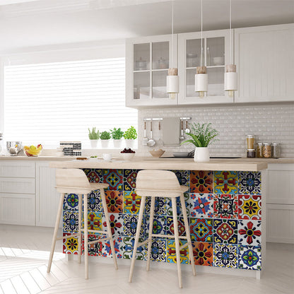 8" X 8" Festival Brights Mosaic Peel And Stick Removable Tiles