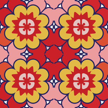 5" X 5" Mediterranean Brights Peel And Stick Removable Tiles