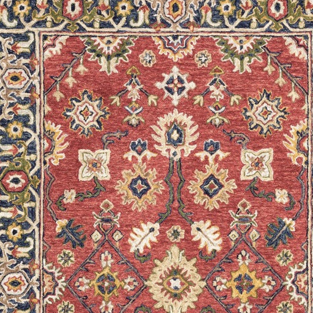 8' X 10' Red And Blue Bohemian Rug