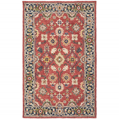 8' X 10' Red And Blue Bohemian Rug