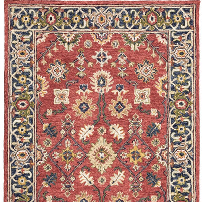 8' X 10' Red And Blue Bohemian Rug