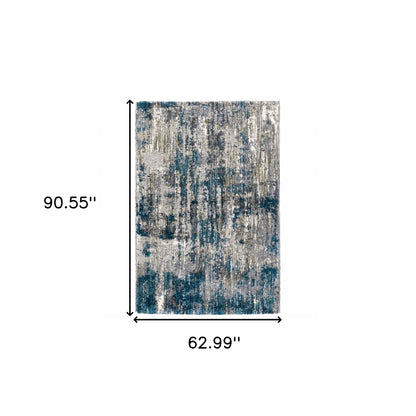 5' X 8' Grey And Blue Grey Skies Area Rug