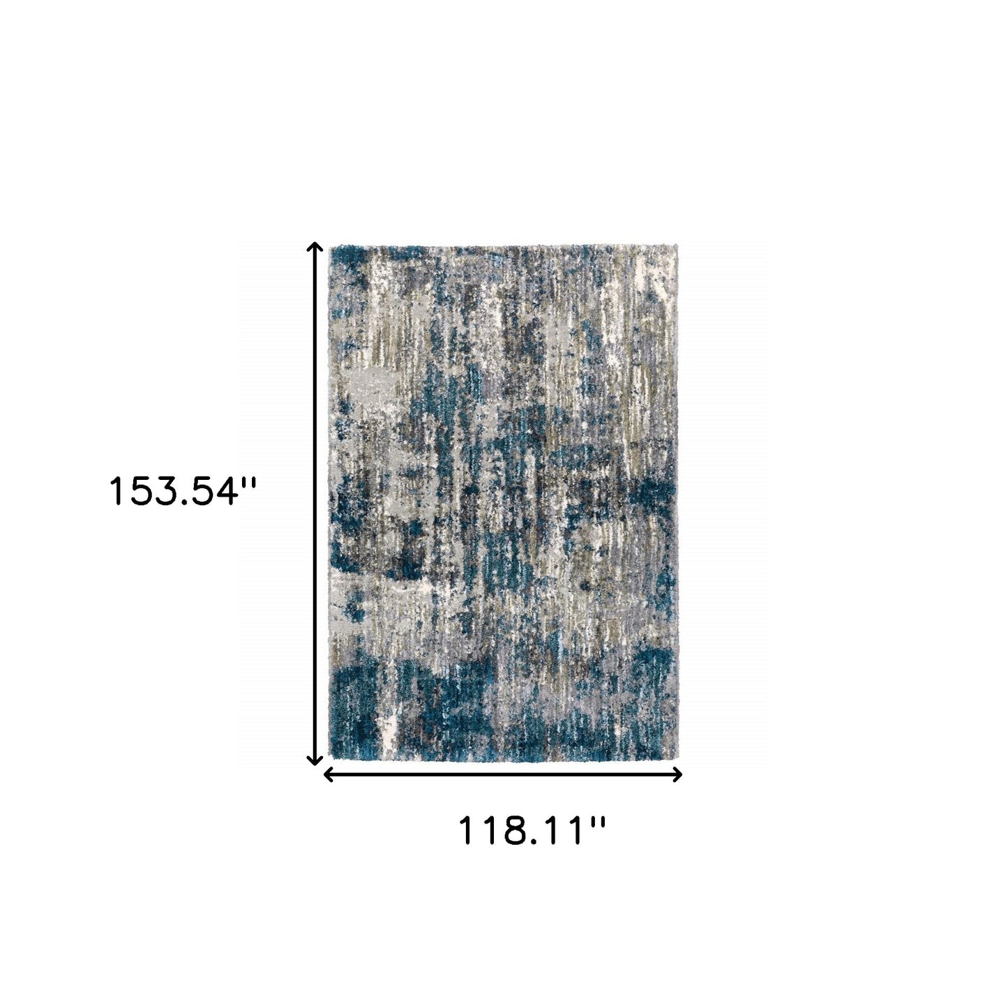 5' X 8' Grey And Blue Grey Skies Area Rug