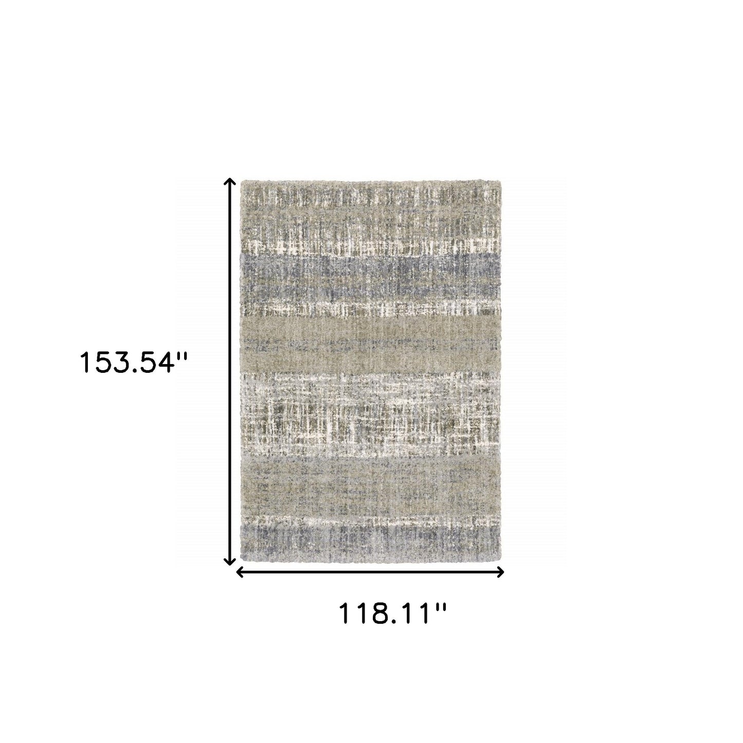 8' X 10' Grey And Ivory Abstract Lines Area Rug