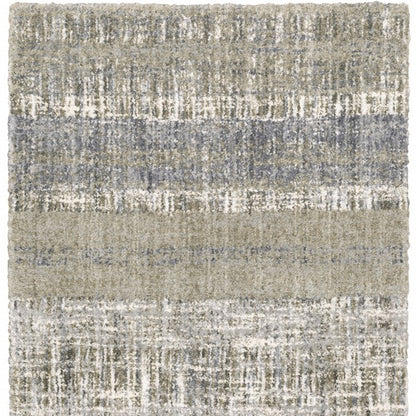 8' X 10' Grey And Ivory Abstract Lines Area Rug