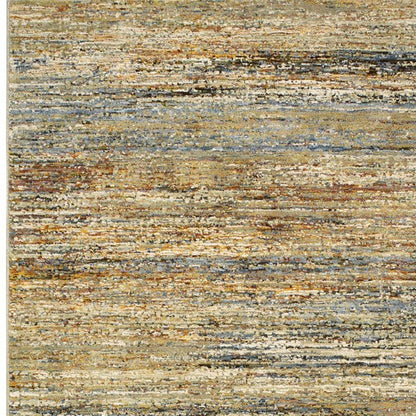 5' X 8' Gold And Green Abstract Area Rug