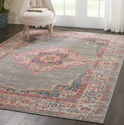 4' X 6' Gray Power Loom Area Rug