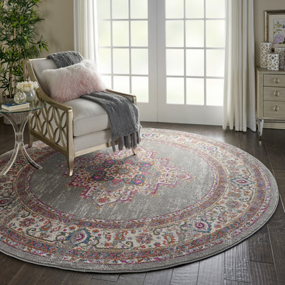 4' X 6' Gray Power Loom Area Rug