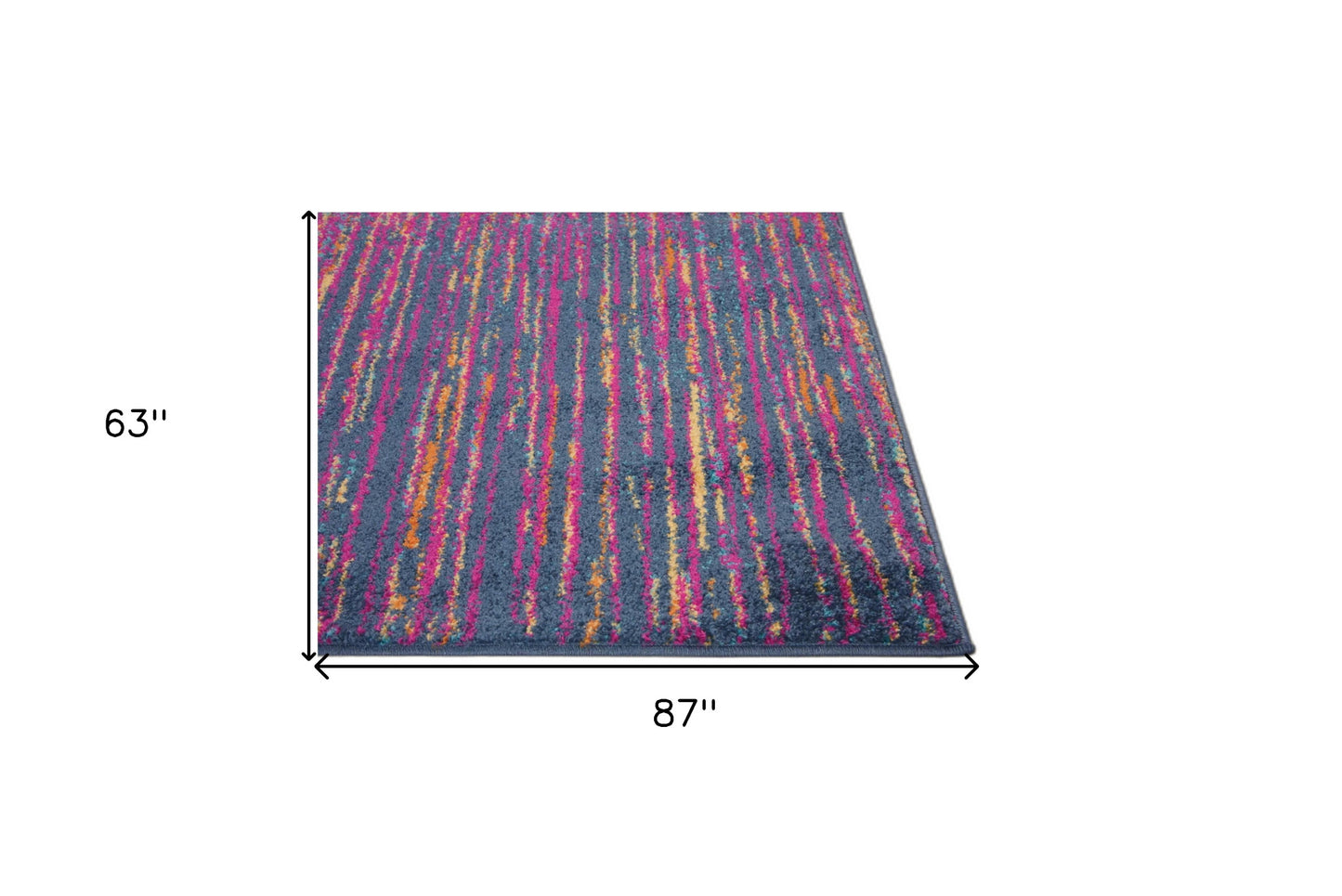 8' X 10' Blue And Pink Abstract Power Loom Area Rug