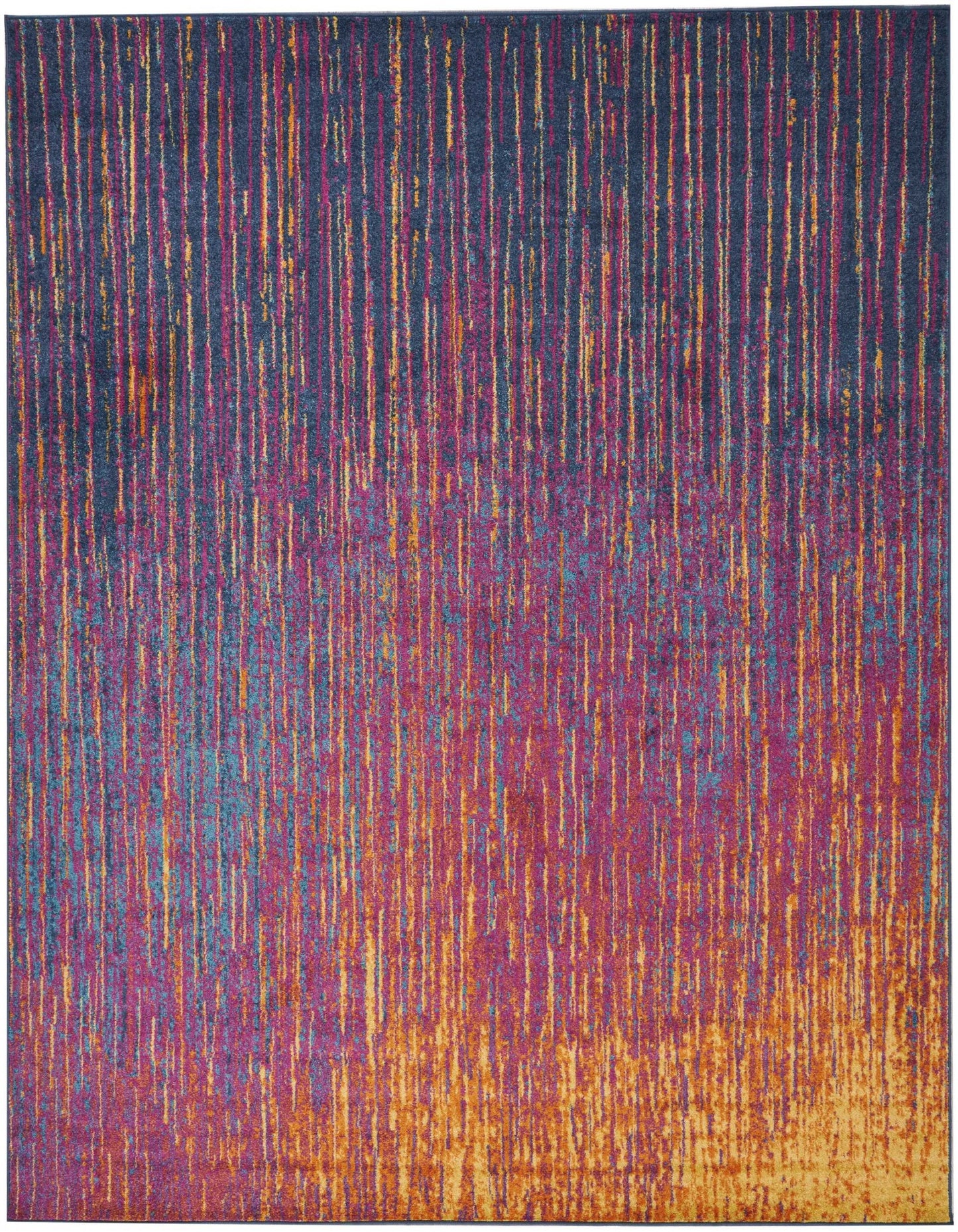 8' X 10' Blue And Pink Abstract Power Loom Area Rug