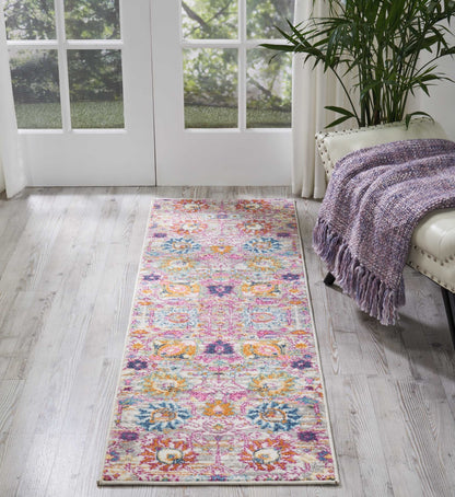 4' X 6' Silver Floral Power Loom Area Rug