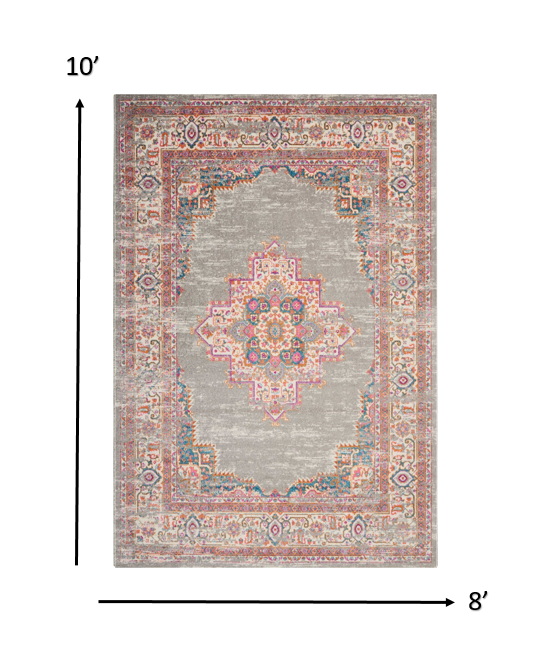 4' X 6' Gray Power Loom Area Rug