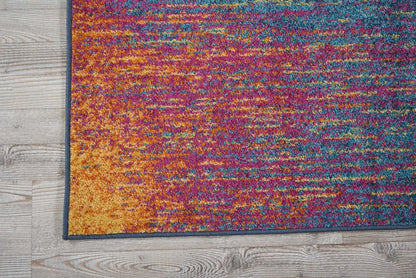 8' X 10' Blue And Pink Abstract Power Loom Area Rug