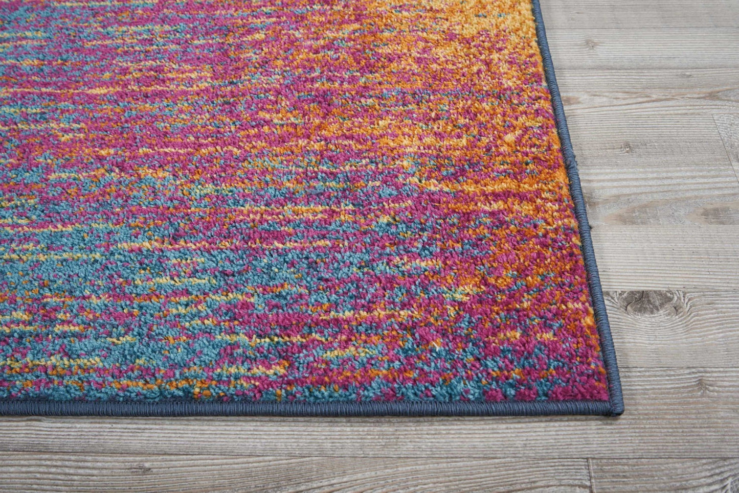 8' X 10' Blue And Pink Abstract Power Loom Area Rug