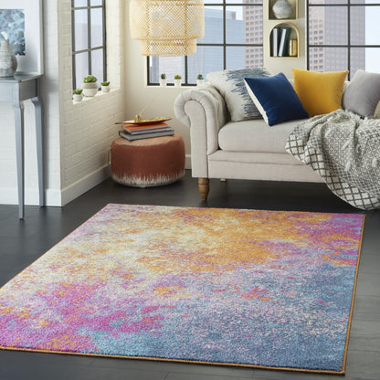 8' Sunset Abstract Power Loom Runner Rug