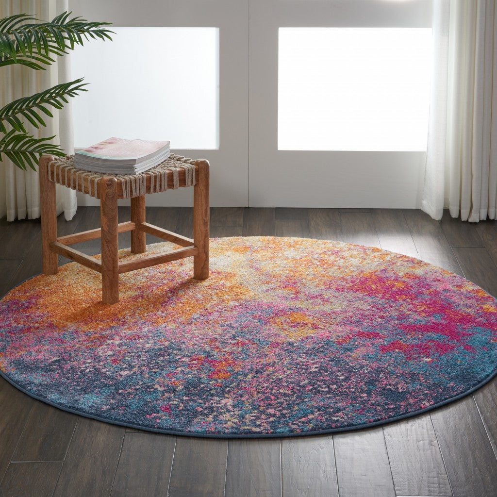 8' Sunset Abstract Power Loom Runner Rug