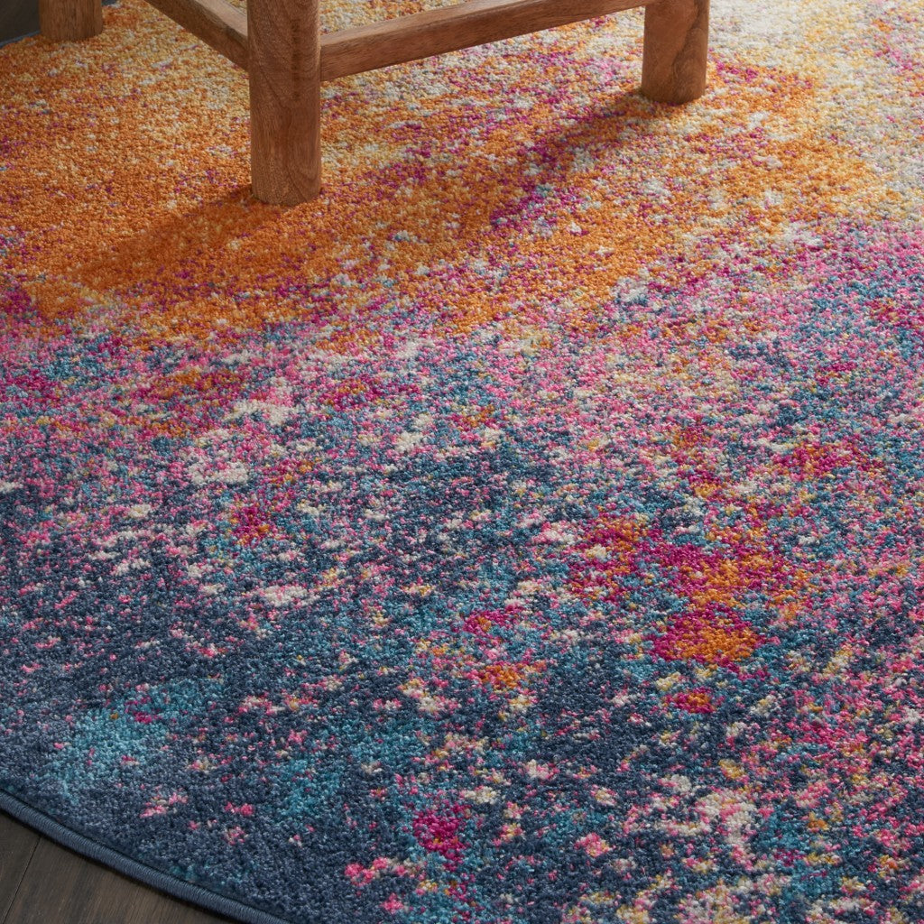 8' Sunset Abstract Power Loom Runner Rug