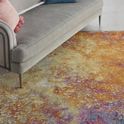 8' Sunset Abstract Power Loom Runner Rug