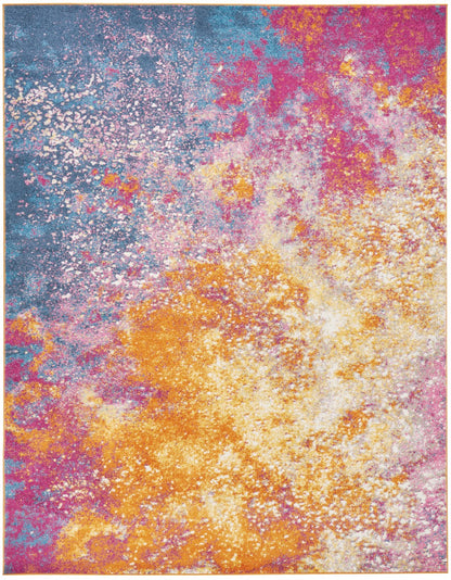 8' Sunset Abstract Power Loom Runner Rug