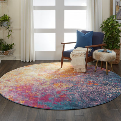 8' Sunset Abstract Power Loom Runner Rug