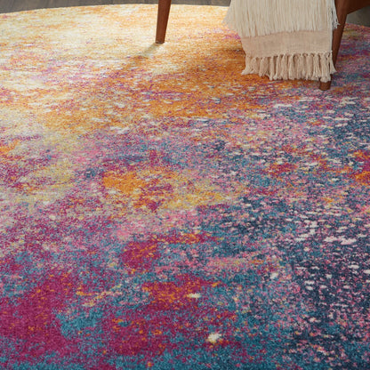 8' Sunset Abstract Power Loom Runner Rug