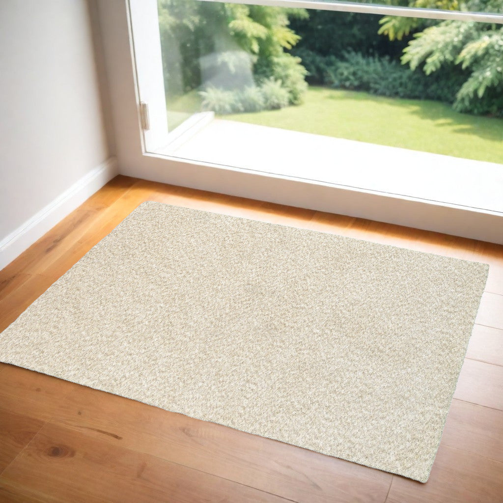 5' X 7' Modern Shag Ivory Indoor Area Rug