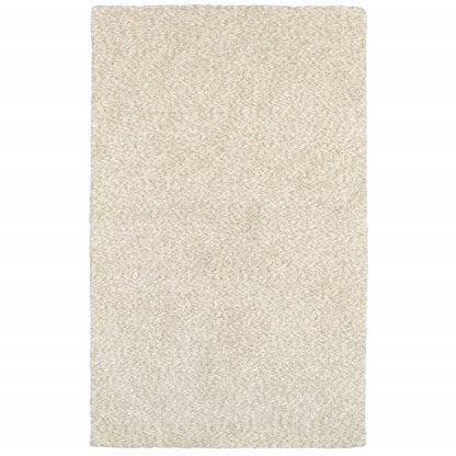 5' X 7' Modern Shag Ivory Indoor Area Rug