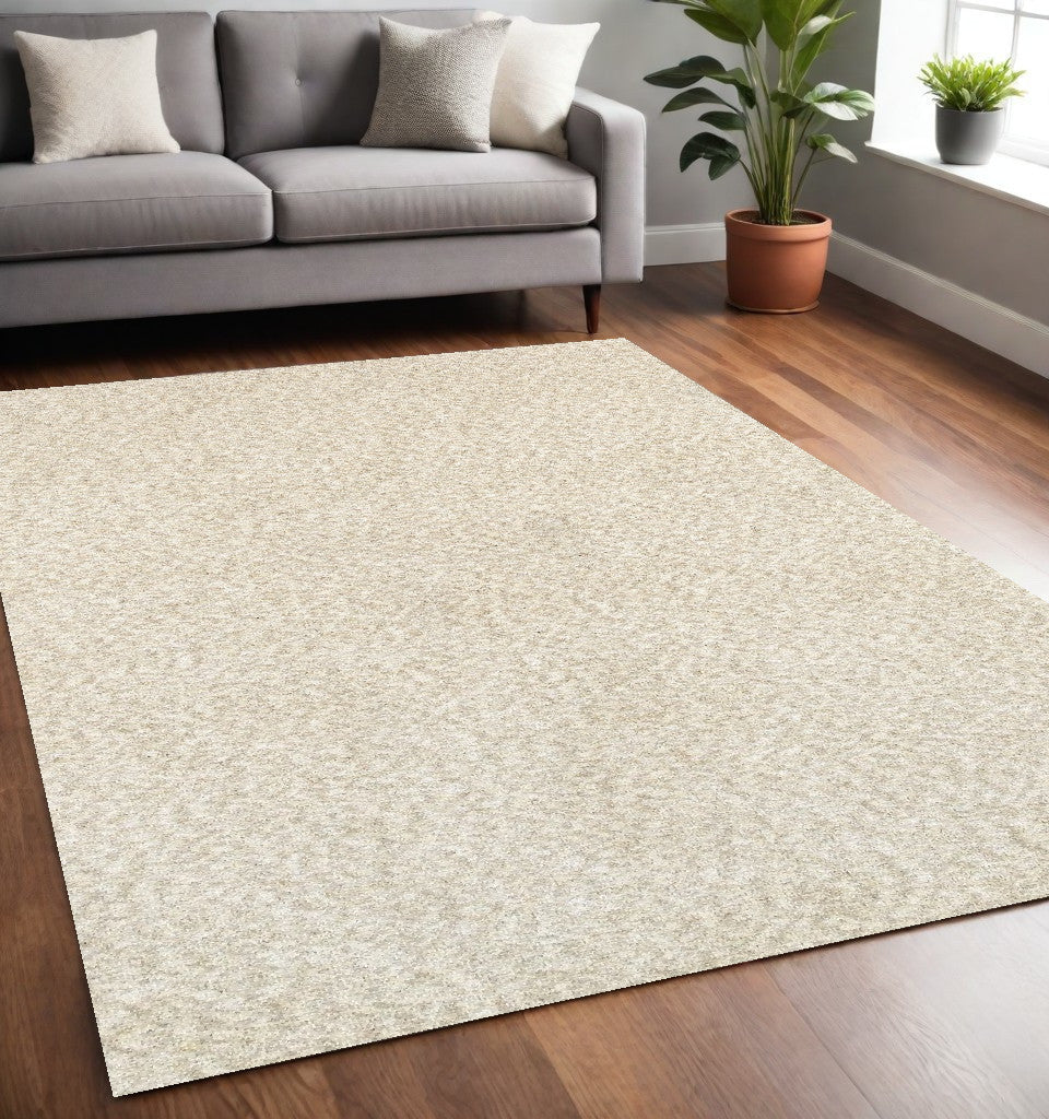 5' X 7' Modern Shag Ivory Indoor Area Rug